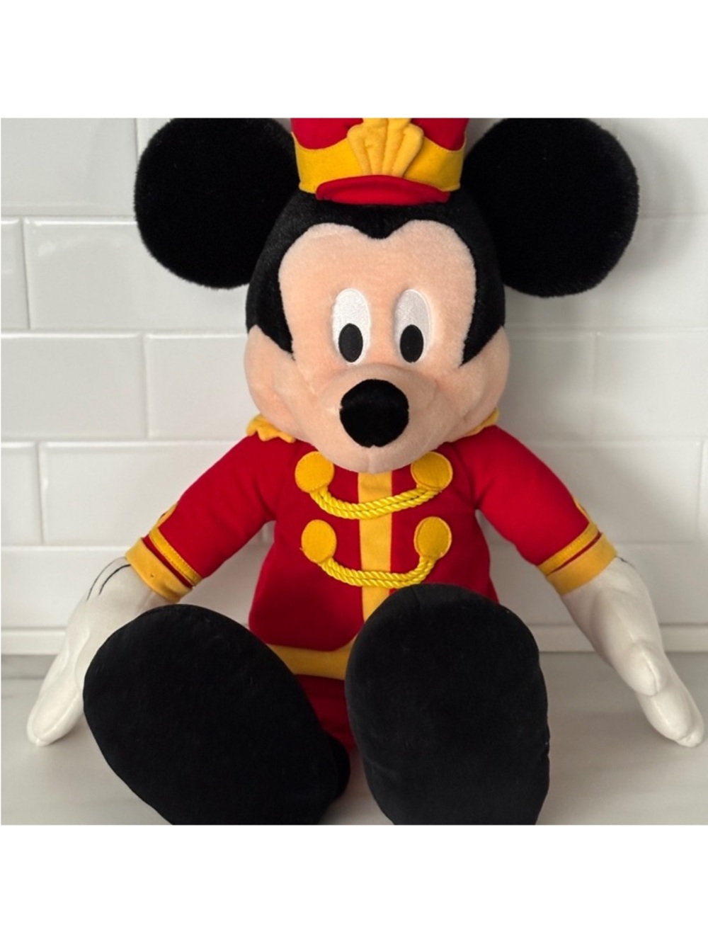 Disney Mickey Mouse Plush in Red and Yellow Band Uniform